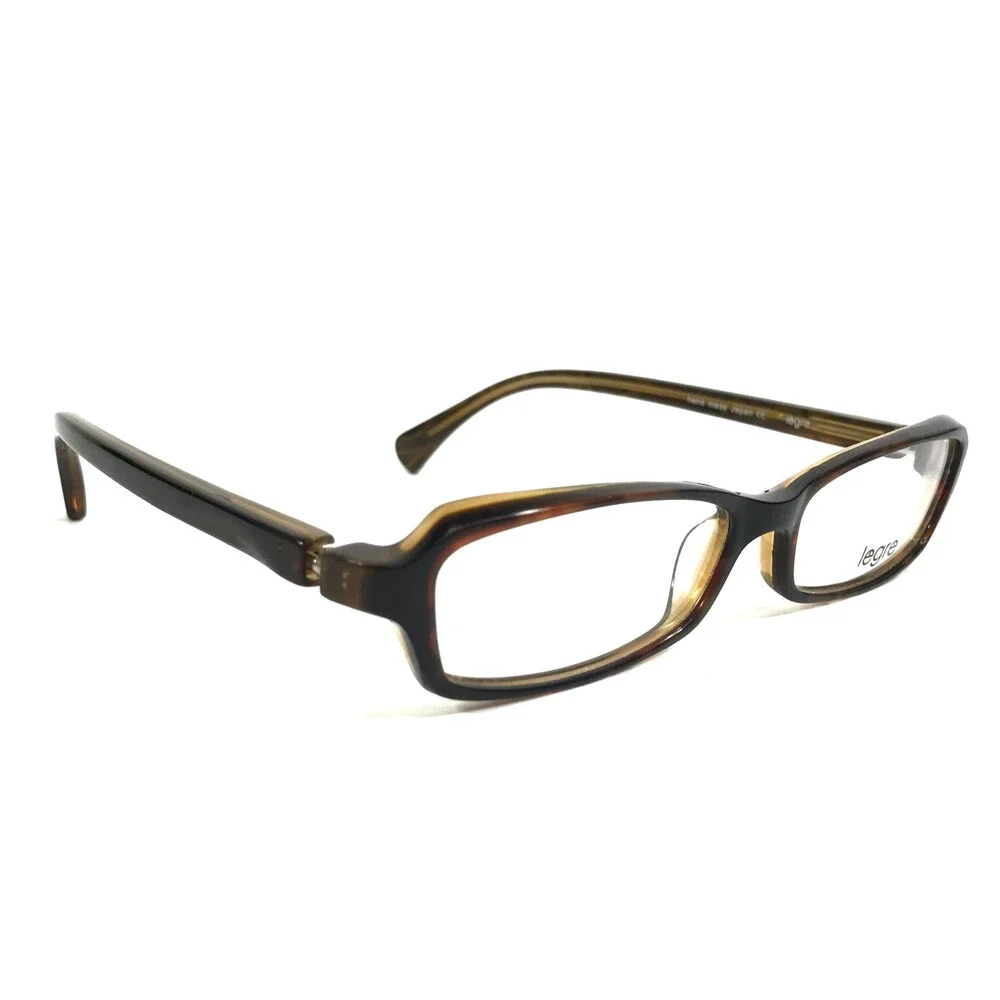 Legre Eyeglasses Frames LE-037 Col. 315 Shiny Brown Rectangle Full Rim 52-16-128